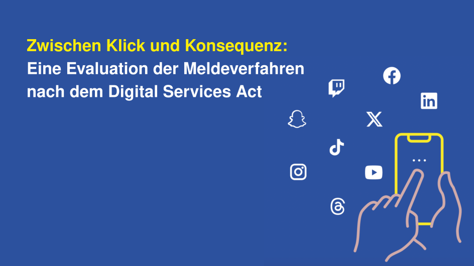 Zwischen Klick und Konsequenz: Cover der Studie mit Titel und verschiedenen kleinen Icons mit den Logos von Online-Plattformen wie Instagram, Tiktok etc.