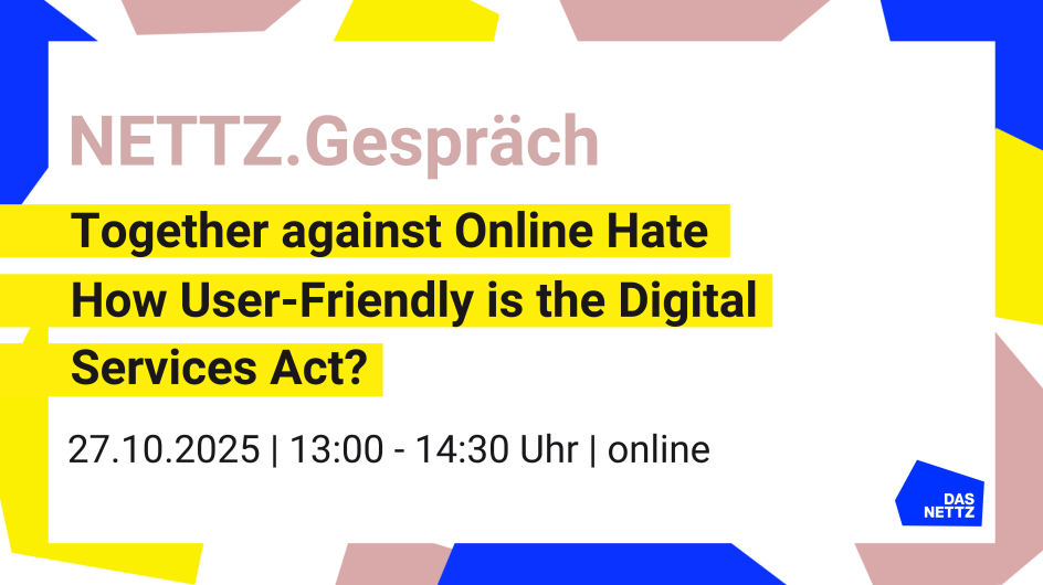 NETTZ Gespräch Flyer mit Infos zu Ort und Zeit